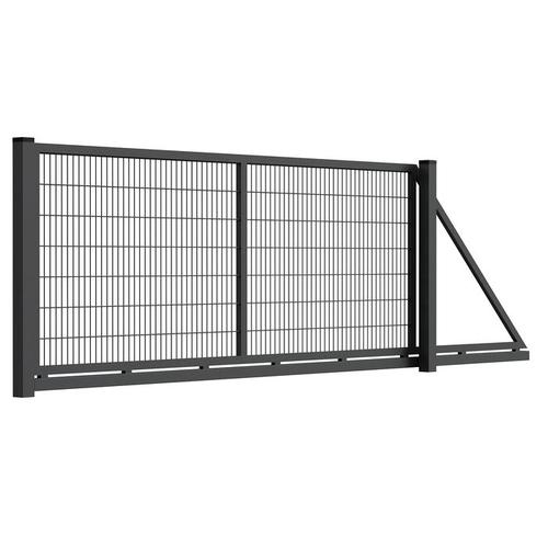 Brama przesuwna panelowa 2D 4000x1670 kolor antracyt RAL 7016