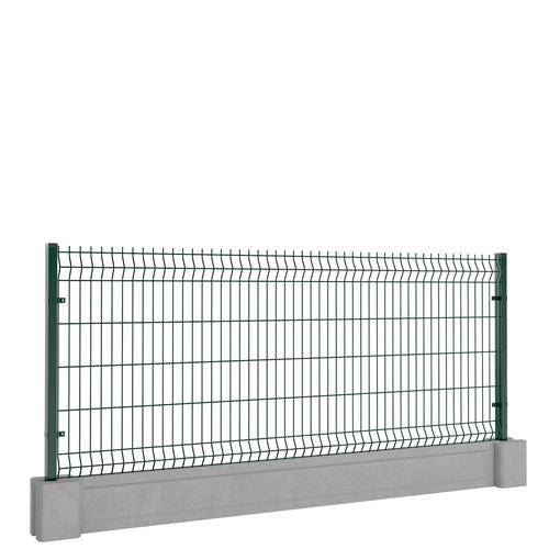 Ogrodzenie panelowe z podmurówką 103x250cm 3D drut fi5 oczko 50x200mm łącznik betonowy zielony