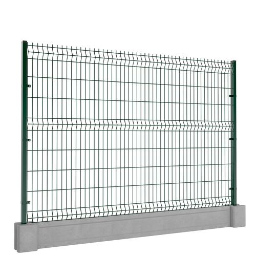 Ogrodzenie panelowe z podmurówką 173x250cm 3D drut fi5 oczko 50x200mm łącznik betonowy zielony