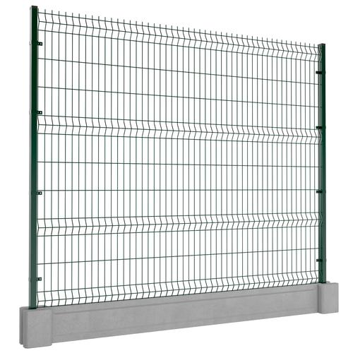 Ogrodzenie panelowe z podmurówką 203x250cm 3D drut fi4 oczko 50x200mm łącznik betonowy zielony