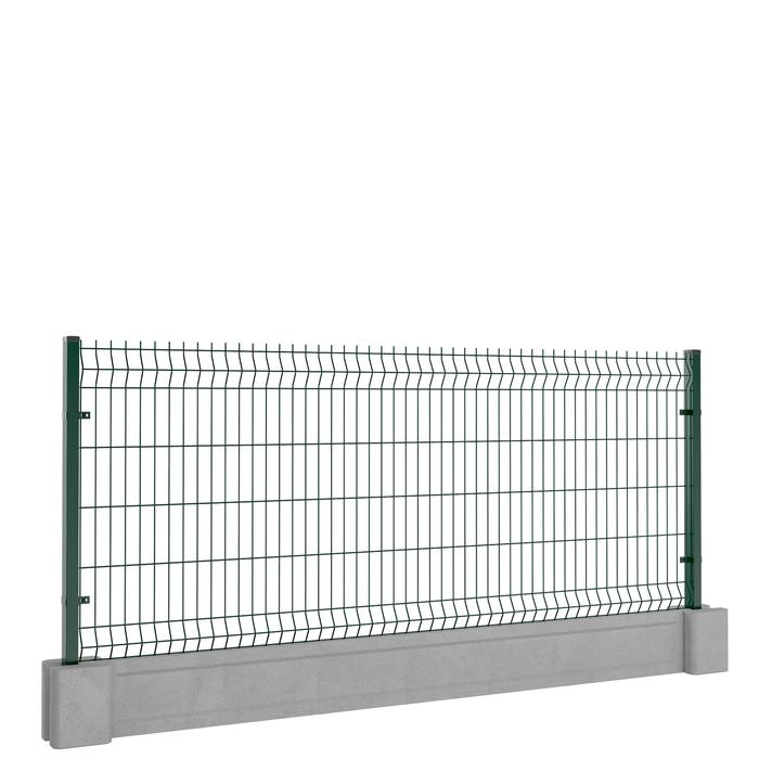 Ogrodzenie panelowe z podmurówką 103x250cm 3D drut fi4 oczko 50x200mm łącznik betonowy zielony
