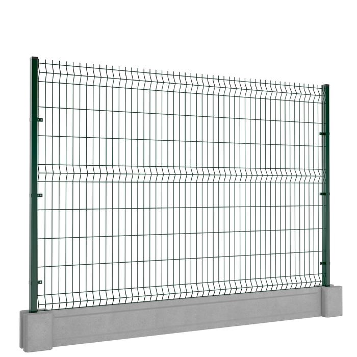 Ogrodzenie panelowe z podmurówką 173x250cm 3D drut fi4 oczko 50x200mm łącznik betonowy zielony